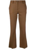 P.a.r.o.s.h. Flared Cropped Trousers - Brown