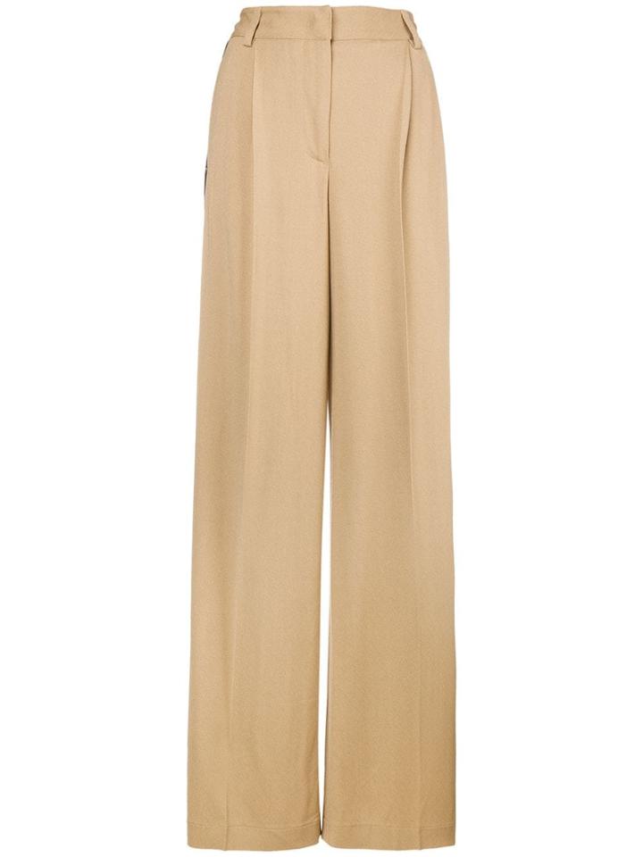 Msgm Side Stripe Detail Trousers - Nude & Neutrals