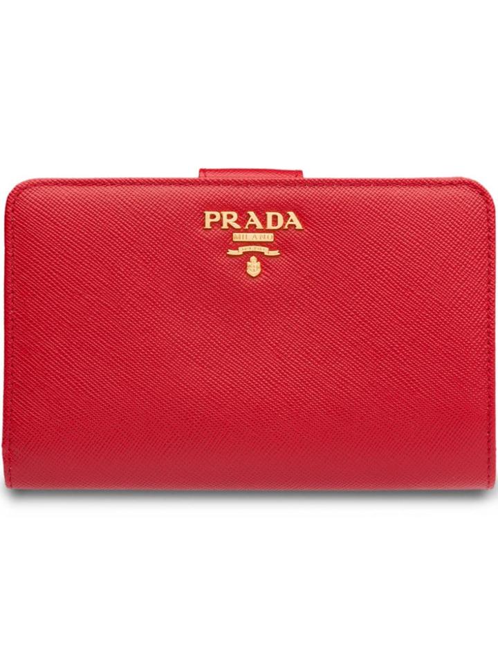 Prada Medium Saffiano Leather Wallet - Red