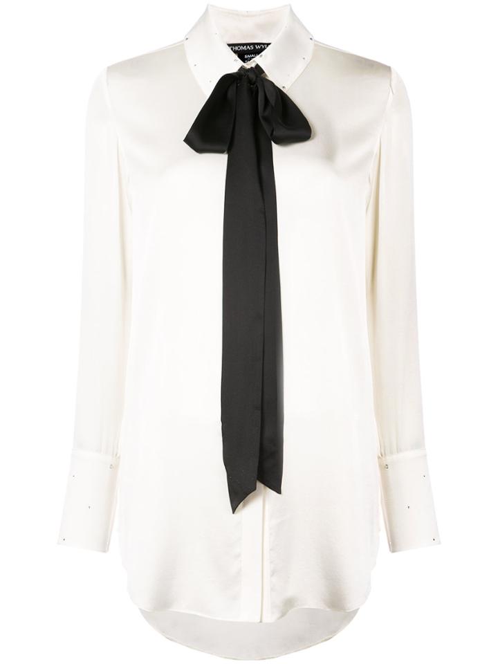 Sandy Liang Tie-up Sleeve Shirt - Blue