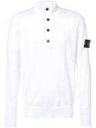 Stone Island Snap Button Placket Knitted Jumper - White