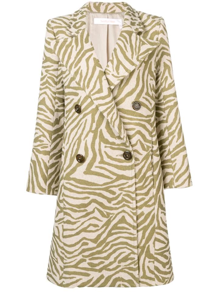 See By Chloé Zebra Print Coat - Neutrals