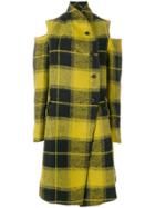 Lost & Found Ria Dunn Checked Cut Out Coat - Yellow & Orange