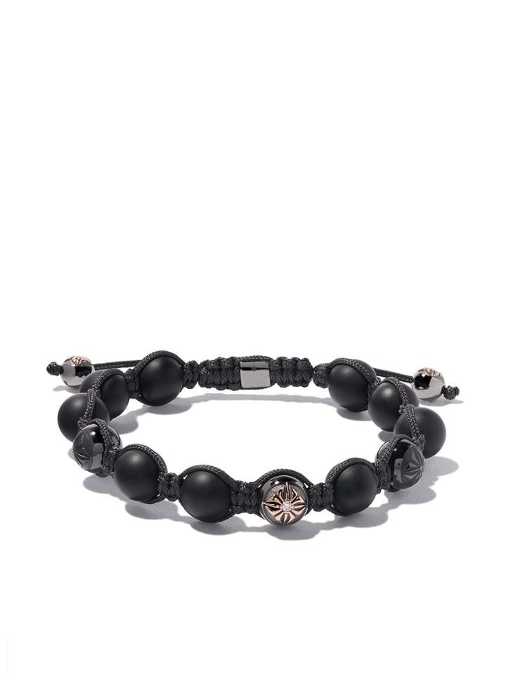 Shamballa Jewels 18kt Rose Gold, Diamond & Onyx Beaded Braided