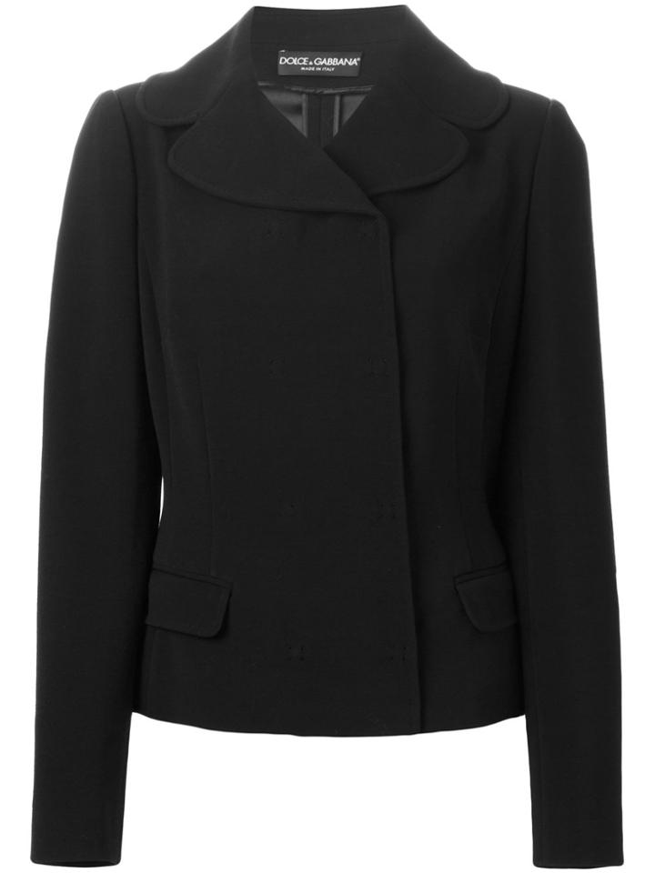 Dolce & Gabbana Wide Collar Jacket - Black