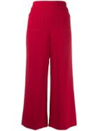 Red Valentino Scalloped Detail Cropped Flared Trousers