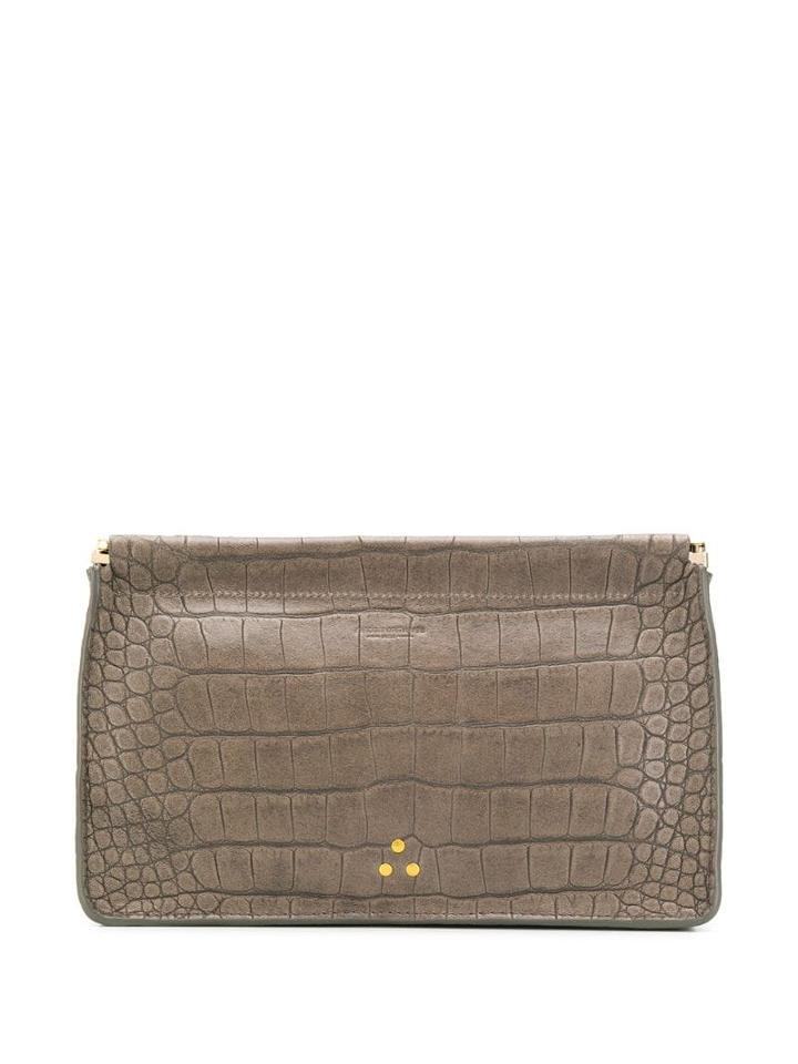 Jérôme Dreyfuss Embossed Croc Effect Clutch Bag - Neutrals