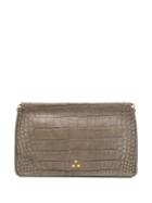 Jérôme Dreyfuss Embossed Croc Effect Clutch Bag - Neutrals
