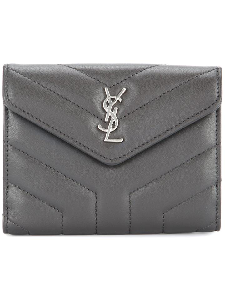 Saint Laurent Lou Lou Wallet - Grey