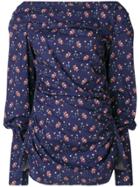Teija Back-to-front Floral Blouse - Blue