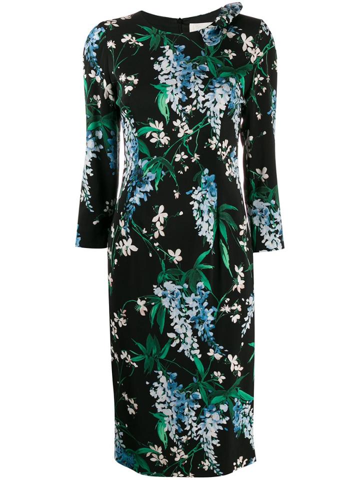 Goat Jenna Wisteria Print Dress - Black