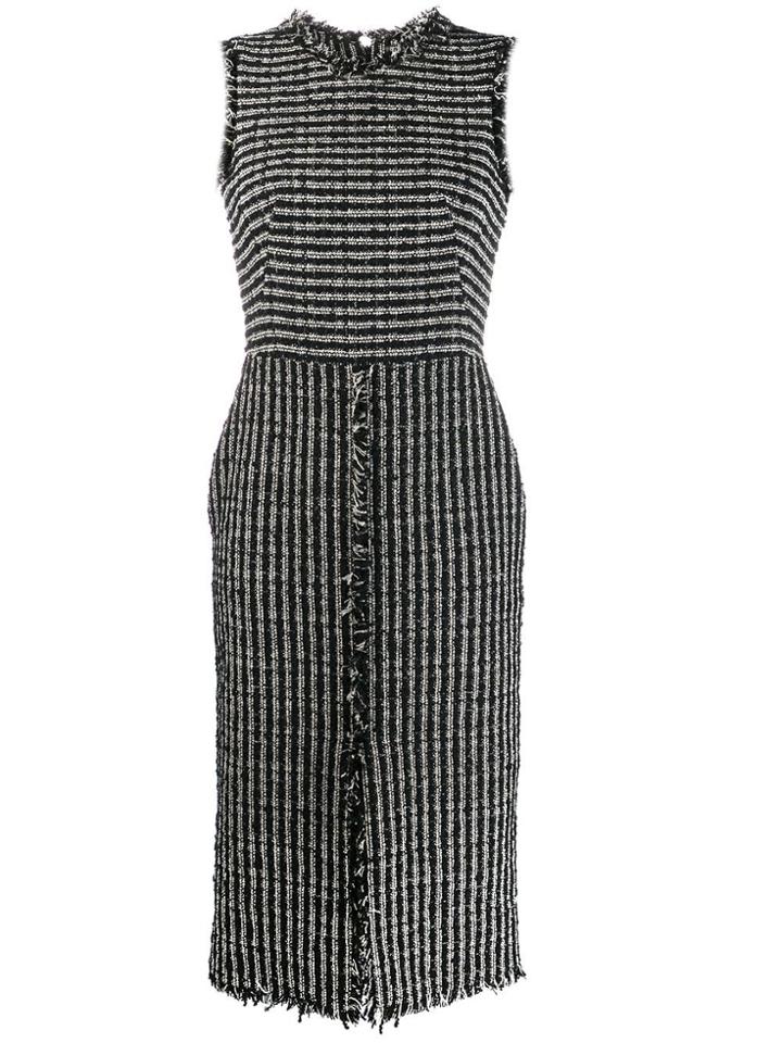 Alexander Mcqueen Boucle Tweed Midi Dress - Black