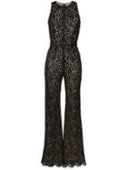 Michael Kors Floral Lace Jumpsuit, Women's, Size: 2, Black, Cotton/polyamide/rayon