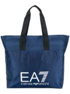 Ea7 Emporio Armani Branded Shopper Bag - Blue