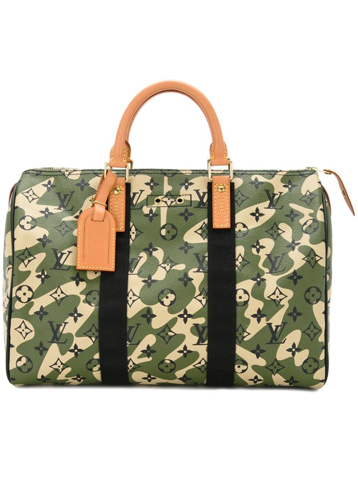 Louis Vuitton Vintage Speedy 35 Camouflage Tote - Green
