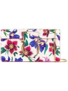 Salvatore Ferragamo Floral Print Gancini Clutch - White