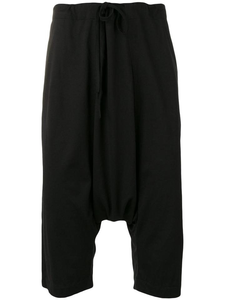 Forme D'expression - Thai Drop Crotch Shorts - Men - Cotton/linen/flax - Xs, Black, Cotton/linen/flax