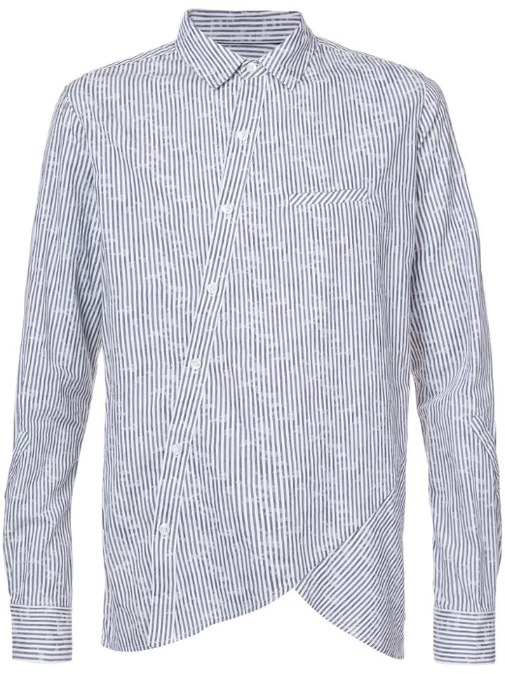 Private Stock Off-centre Button Placket Striped Shirt - Grey