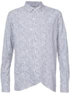 Private Stock Off-centre Button Placket Striped Shirt - Grey