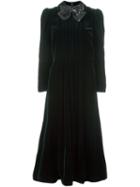 Saint Laurent - Sequin Embellished Collar Dress - Women - Silk/cupro/viscose - 38, Green, Silk/cupro/viscose