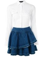 Christian Pellizzari Denim Ruffled Summer Dress