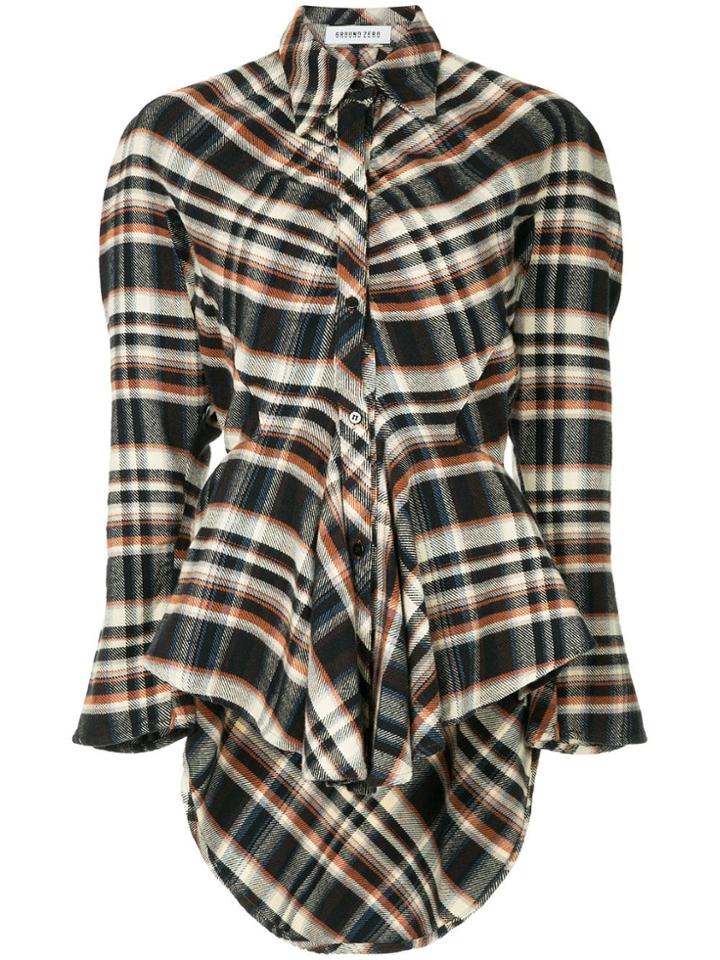 Ground Zero Checked Peplum Shirt - Multicolour