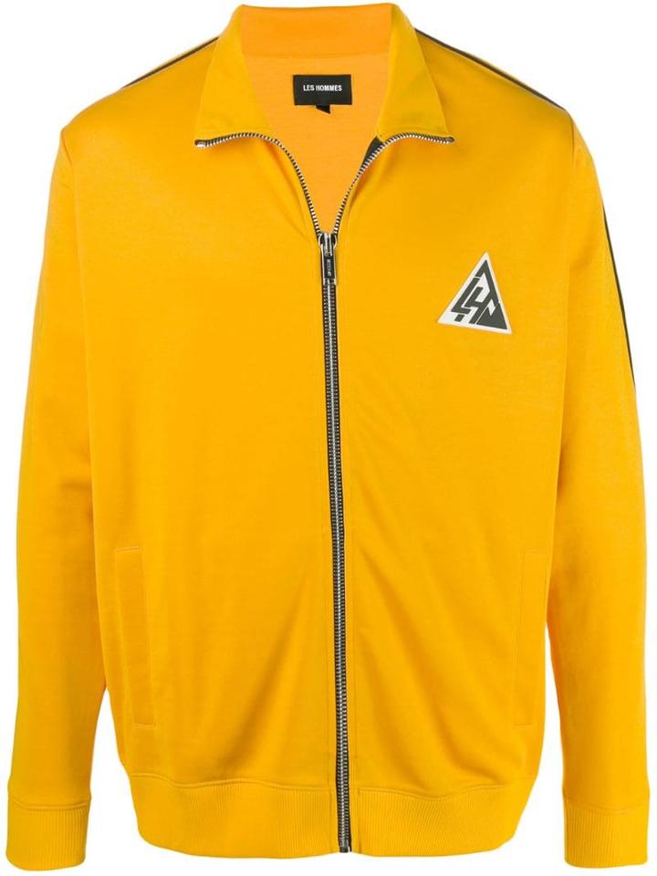 Les Hommes Logo Patch Bomber Jacket - Yellow