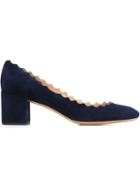 Chloé Lauren Pumps, Women's, Size: 37, Blue, Goat Skin/leather