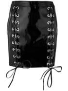 Manokhi - Leather Skirt With Eyelets - Women - Leather - 34, Black, Leather