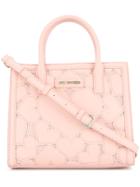 Love Moschino Heart-embroidered Tote - Pink & Purple