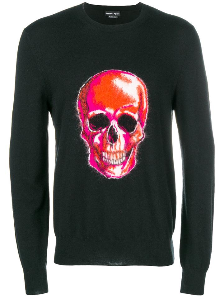 Alexander Mcqueen Skull Knit Sweater - Black