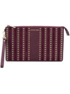 Michael Michael Kors 'brooklyn' Grommet Detail Pouch, Women's, Red