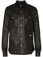 Rick Owens Press-button Calf Leather Shirt - Black