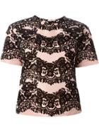 Red Valentino Velvet Floral Lace Top, Women's, Size: 42, Polyester