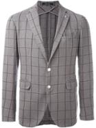 Tagliatore Grid Print Single Breasted Blazer