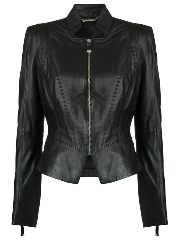 Tufi Duek Fitted Waist Leather Jacket - Black