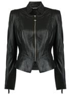 Tufi Duek Fitted Waist Leather Jacket - Black