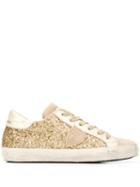 Philippe Model Glitter Lace-up Sneakers - Gold