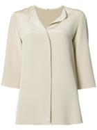 Peter Cohen Split Neck Top, Women's, Size: Large, Nude/neutrals, Silk
