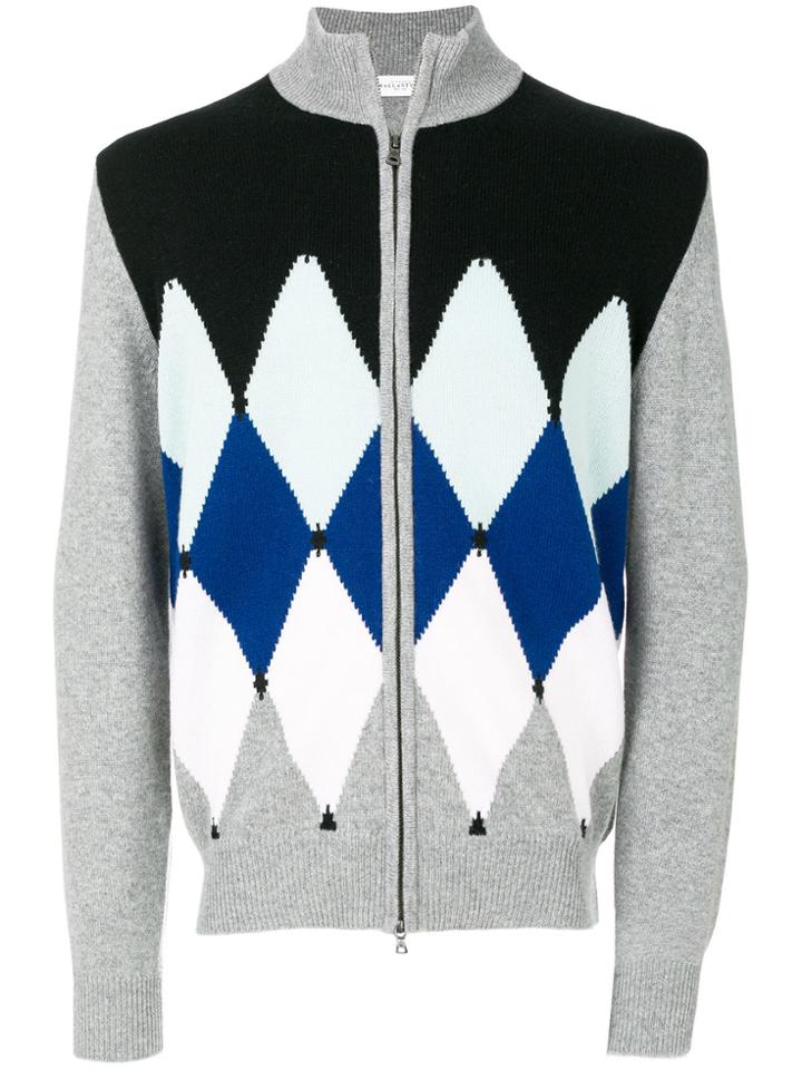 Ballantyne Diamond Print Cardigan - Multicolour
