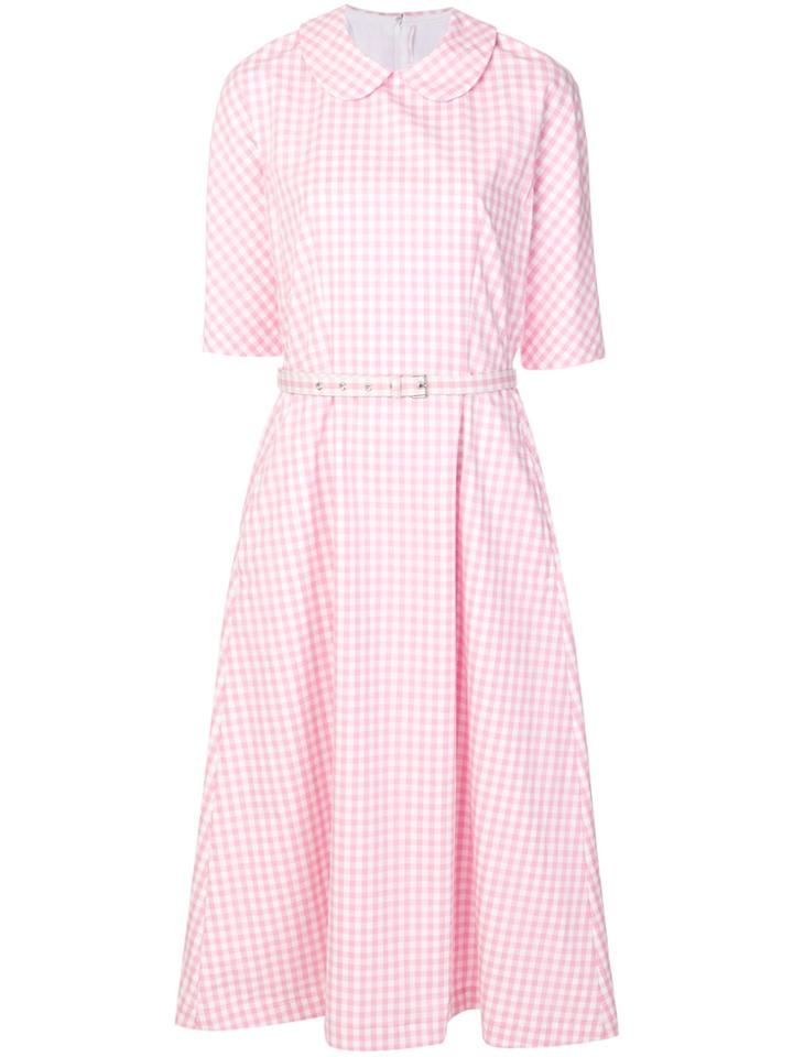 Comme Des Garçons Comme Des Garçons Checked Midi Dress - Pink & Purple
