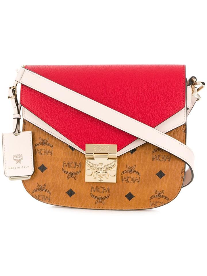 Mcm Colour-blocked Crossbody Bag - Red