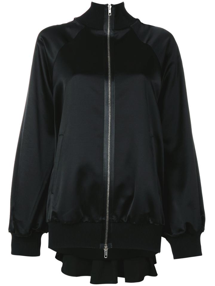 Maison Margiela Pleated Back Satin Bomber Jacket - Black