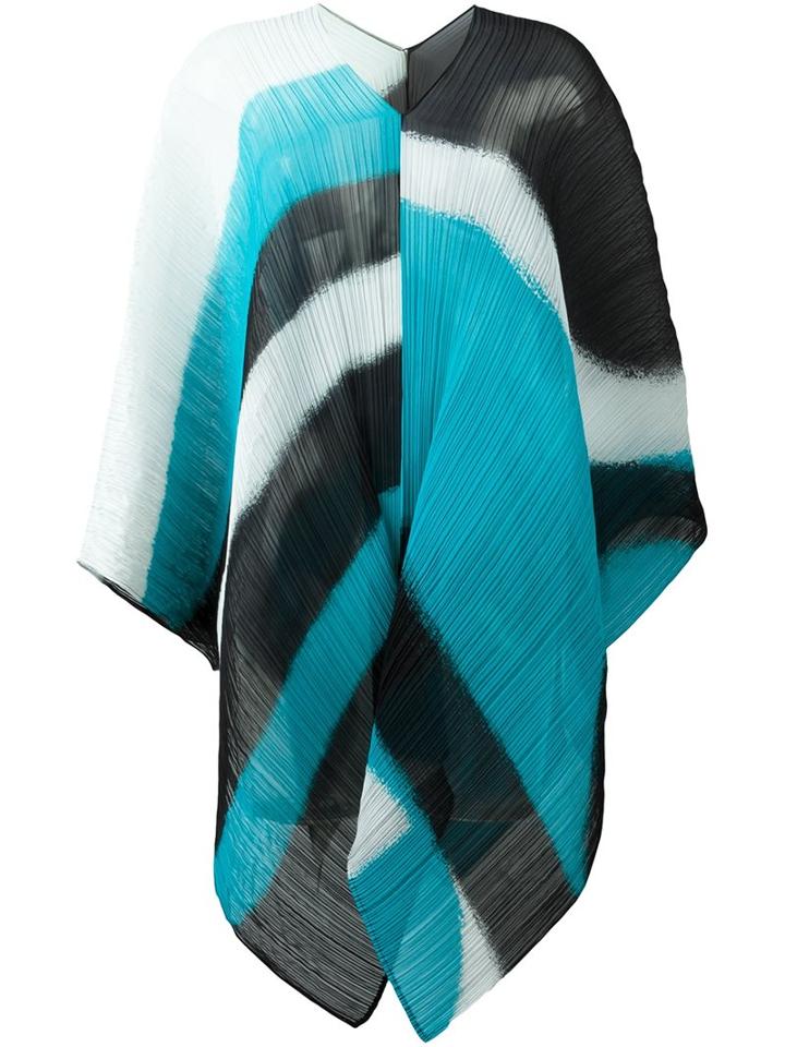 Pleats Please By Issey Miyake Ribbed Printed Poncho, Women's, Polyester