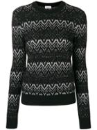 Saint Laurent Lurex Intarsia Sweater - Black