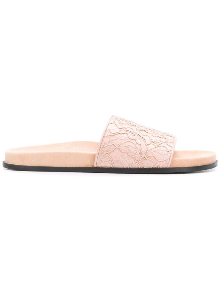 Stella Mccartney Lace Slides - Pink & Purple