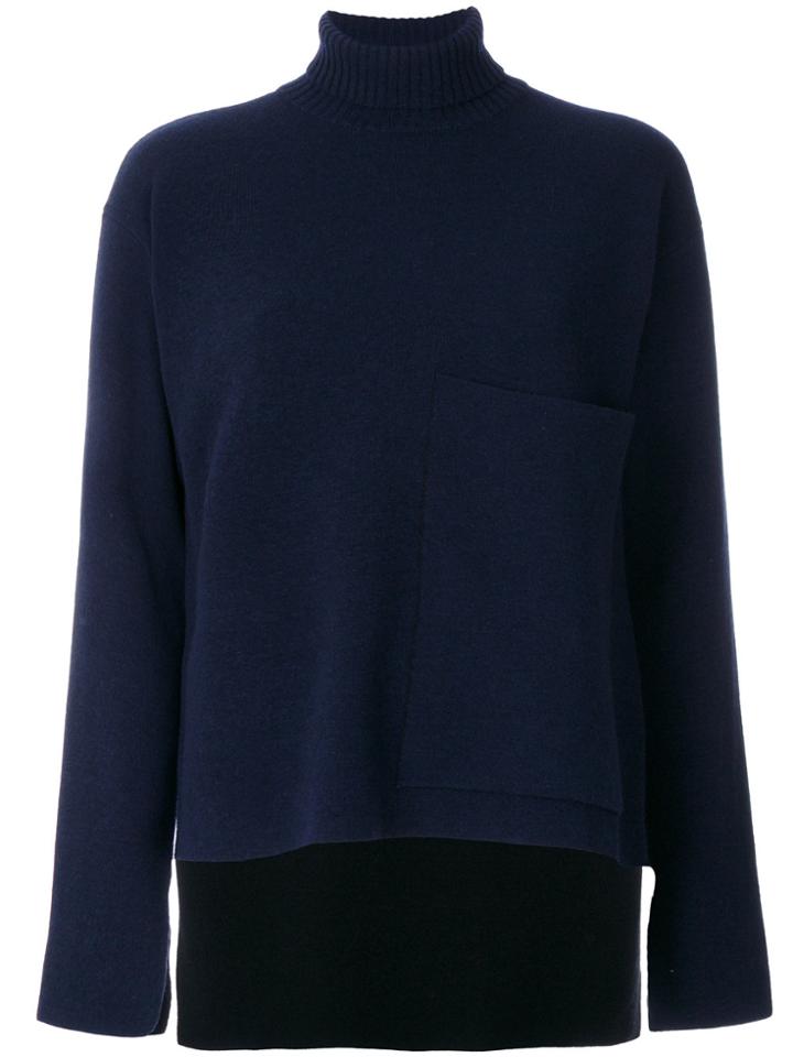 Joseph Knitted Roll-neck Sweater - Blue