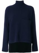 Joseph Knitted Roll-neck Sweater - Blue