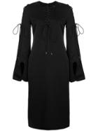 Ellery Tie-detail Shift Dress - Black