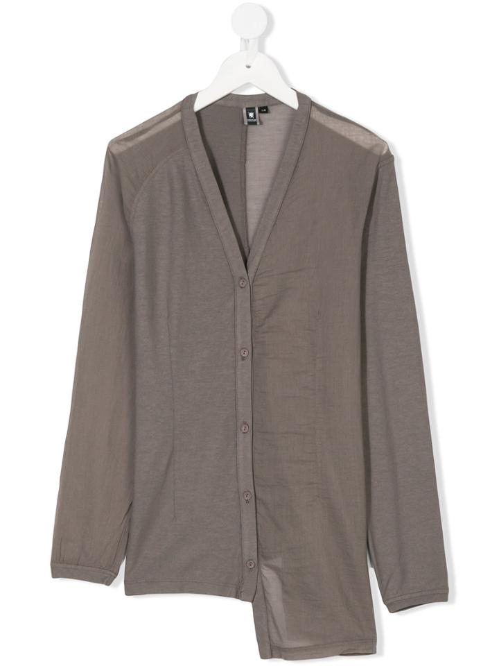 European Culture Kids Asymmetric Buttoned Blouse - Grey